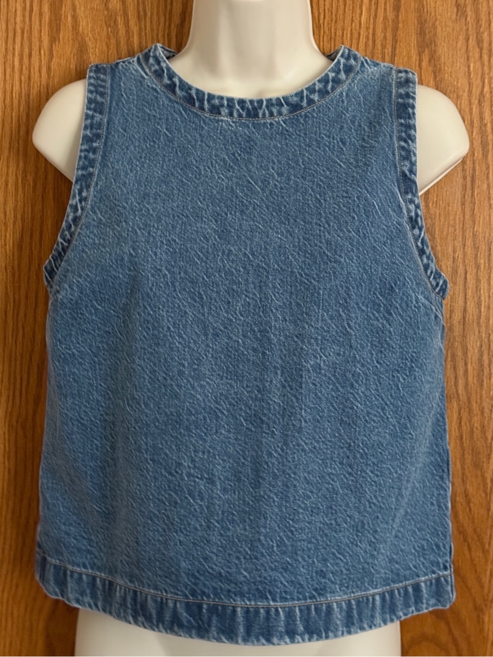 Abercrombie & Fitch Blue Denim Shell Tank Top Buttons In Back Women's Size XS